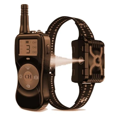 Image of Anti Barking Dog Collars, Bark Collar with 4 Adjustable Sensitivity Smart False Trigger Spray Beep Vibration Rechargeable Training Device for Large Medium Small Dogs
