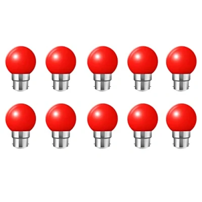 Image of 10x B22 Bayonet Cap LED Coloured Light Bulb Mini Globe Golfball Bulbs for Outdoor Patio Garden Party Christmas(Red)