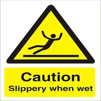 Image of Seco Caution Slippery When Wet Sign, 200mm x 300mm 1mm Semi Rigid Plastic