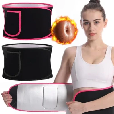 Image of UZSUZZ Waist Trainer Trimmer for Weight Loss, 2Pcs Adjustable Sweat Belt, Sauna Effect Fat Burner Exercise Belt Lumbar Support, Slimming Body Shaper Workout Girdles Band, Women and Men