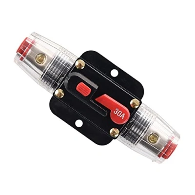 Image of RKURCK 30 Amp Circuit Breaker Manual Reset Inline Fuse Inverter for Car Marine Trolling Motors Boat ATV Audio Solar System Protection 12V 24V DC