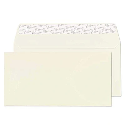 Image of Blake Business DL 110 x 220 mm 120 gsm Peel &amp; Seal Wallet Envelopes (71254) Oyster Wove Pack of 25