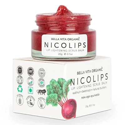 Image of AOZA NicoLips Lip Scrub Balm Lightening and Brightening Dark Lips for Men Women Dry Lips/Smoker/Chapped &amp; Lipstick Stains Removal Lipcare 20g