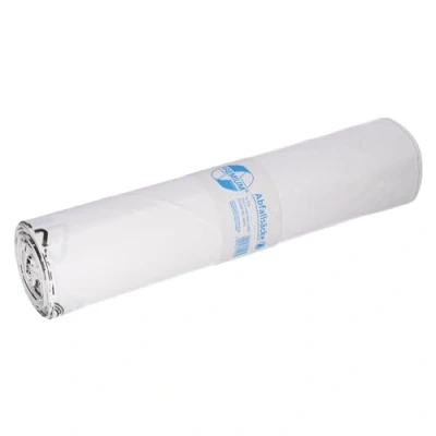 Image of Deiss Premium 16001 waste bags, 700 mm x 1100 mm, type 60, 25 per roll, white