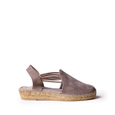 Image of Toni Pons Women&#039;s Suede Espadrille Nuria Taupe, 3 UK 36 EU