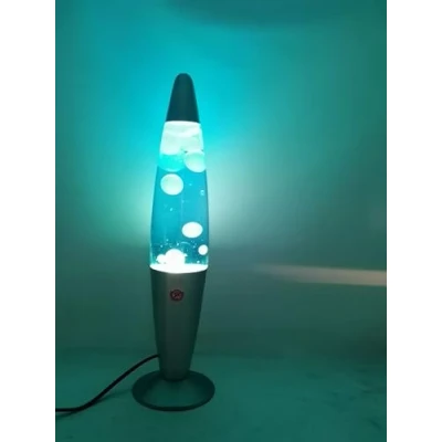 Image of DWD 16 Inch Lamp for Relaxation Peace Motion Rocket Novelty Desk Retro Nostalgia Relaxing Mood Light Decorative Illumination Aluminium Base Smooth Slow Wax (Green Liquid Blue Wax)