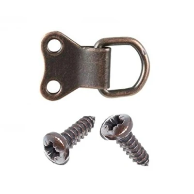 Image of SISI UK® 10 Pcs Picture Hanger Double D Rings Photo Frame Hanging Hooks Hangers Canvas Hook Wall Bracket with Screws Bronze