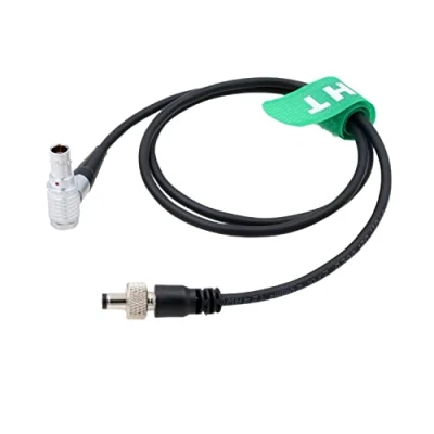 Image of Right Angle 0B 2 Pin to Locking DC Barrel 2.5mm Power Cable for Alexa DSMC2 Camera Atomos Ninja V Monitor 80cm