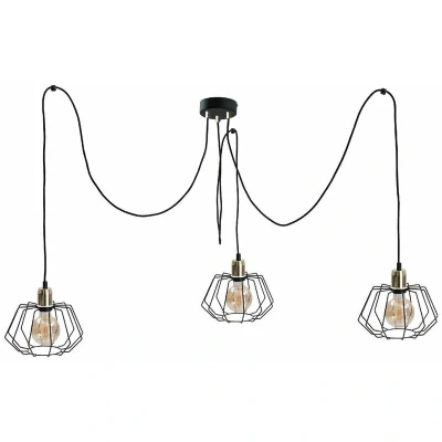 Image of Luna Cluster Pendant Ceiling Light Gold, 3x E27