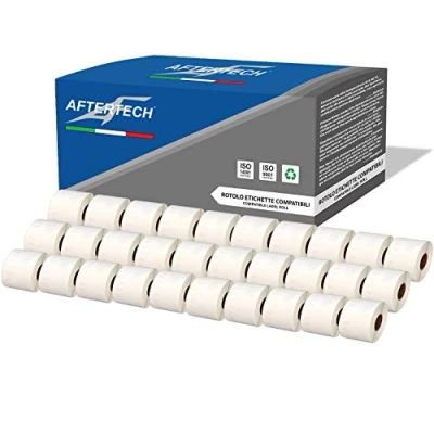 Image of Aftertech 30x 99014 54x101mm Compatible Adhesive Label Rolls (220 Labels/roll = 6600 Total) for Dymo LabelWriter Seiko SLP labelmakers Printers S0722436 30x99014