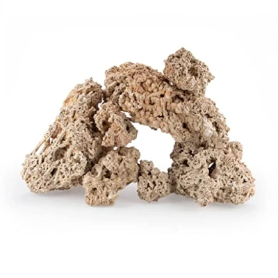 Image of TM Aquatix Aquarium Rock Fish Tank Stones Limestone Ideal for Malawi Cichlid Improves Water Parameters (25kg, Light Limestone)
