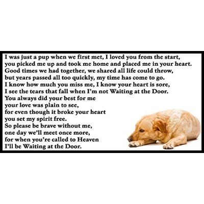 Image of Golden Labrador dog bereavement pet loss sympathy memorial Flexible Fridge Magnet Waiting at the Door