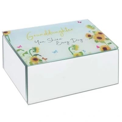 Image of Shudehill Giftware East West Design Embrace Floral Jewellery Box Storage Mum, Sister, Daughter, Grandaughter or Special Friend Meaningful Messages Gift Ideas (Grandaughter)