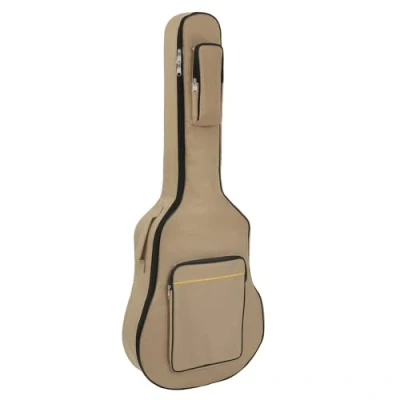 Image of TRIXES Full Size Khaki Guitar Bag with Shoulder Strap Waterproof Padded Case Perfect for Acoustic &amp; Classical Guitars Great Travelling to Gigs, Lessons and Band Rehearsals