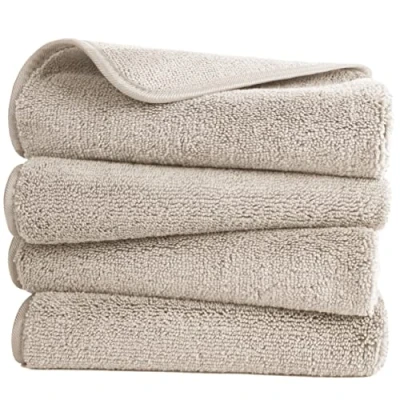 Image of POLYTE Quick Dry Lint Free Microfibre Hand Towel, 40 x 76 cm, Set of 4 (Beige)
