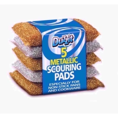 Image of Duzzit 5 x Metallic Scouring Pads for Non Stick Pans