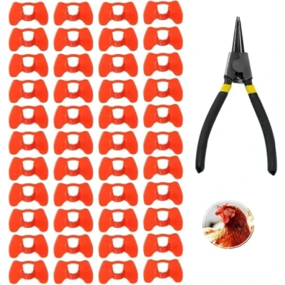 Image of 50PCS Chicken Beak Clips Pliers for Chickens Poultry Blinders Peepers Spectacles Goggles Anti Pecking Clippers