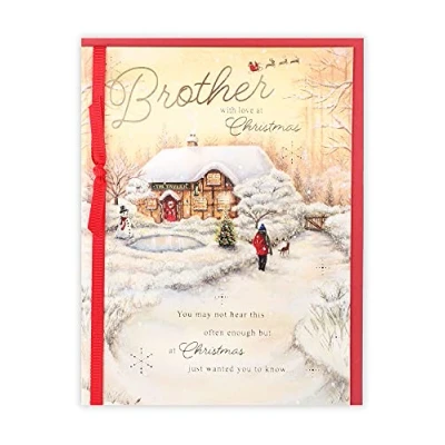Image of Clintons: Brother Traditional Pub Scene Christmas Card, Multi Colour, 155 x 201 (1181303)