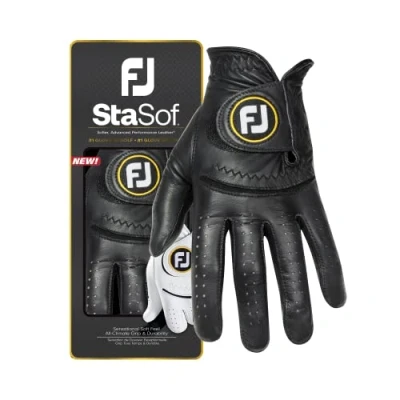 Image of FootJoy Men&#039;s StaSof Golf Glove, Black, Cadet Large, Worn on Left Hand