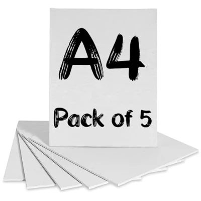 Image of 5 x Artists Blank Canvas Boards Cotton Duck Gesso Primed 280g for Acrylic &amp; Oil Painting (21 29cm)