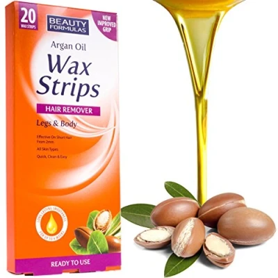 Image of 20Pc Natural Smoothing Argan Oil Wax Strips for Legs &amp; Body All Skin Types
