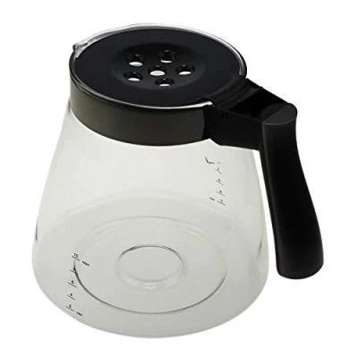 Image of Piebert Glass Pitcher (Transparent,black) Compatible with DeLonghi HZ1023 ICM17210 Clessidra Coffee Machine