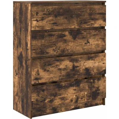 Image of vidaXL Sideboard Smoked Oak 80 x 35 99 cm Wood Composite Chest of Drawers Cupboard Multipurpose Cabinet Hallway