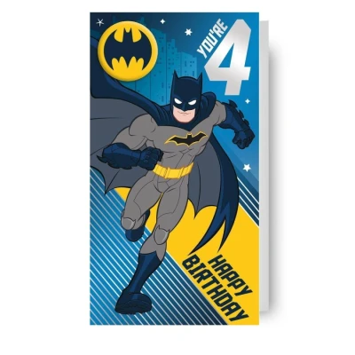 Image of wb batman, age 4, birthday card