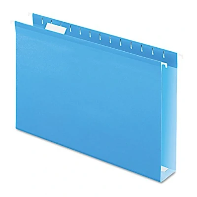 Image of Pendaflex 04153X2 BLU Extra Capacity Reinforced Hanging Folders, 2&quot;, Legal Size, Blue, 1/5 Cut, 25/BX (4153x2 BLU)