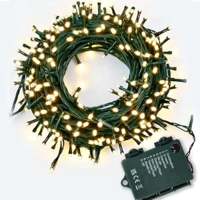 Image of SHATCHI 100 Warm White LEDs Battery Operated Fairy Lights Waterproof Indoor/Outdoor 8 Changing Modes Timer Christmas Wedding Party Birthday Decorations