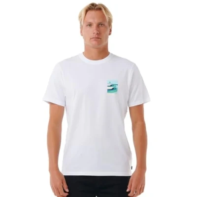 Image of RIP CURL Men&#039;s Surf Revival Lined Up Tee T Shirt Top White