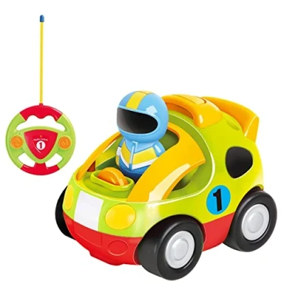 Image of SOKA My First Remote Controlled Racing Car for Toddlers with Sound and Light Toy RC Birthday Gift Present Police Racer Kids Children Boys Girls Green