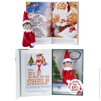 Image of the Elf on Shelf: A Christmas Tradition Girl Scout with Blue Eyes Includes Artfully Illustrated Storybook, Keepsake Box and Official Adoption Certificate