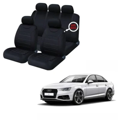 Image of Xtremeauto Full Set Of Car Seat Covers For Audi A4 Universal With Headrest (Black)