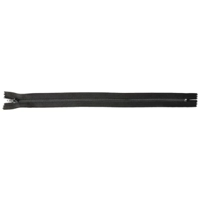 Image of Trimz 30cm ( 12inch) Black one Way end Stop Zip with 4mm Teeth 10Pcs, Polyester, 30 cm