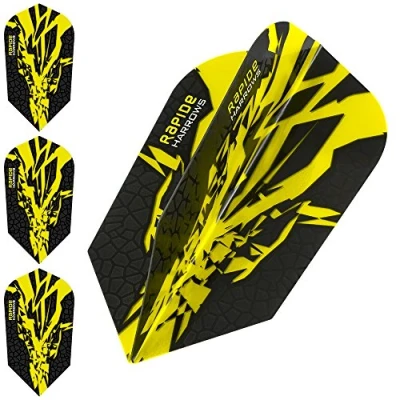 Image of Harrows Rapide X Dart Flights 100 Micron Slim 5 Sets (15) (Yellow)