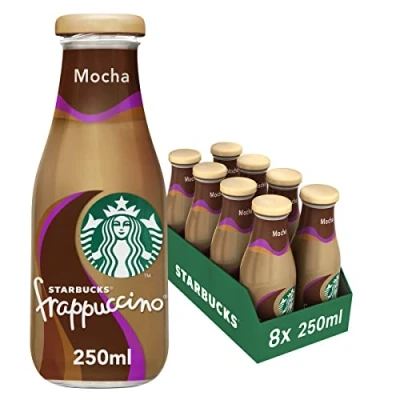 Image of STARBUCKS Frappuccino Mocha Chocolate Flavour Low fat Coffee Drink Bottle 8 x 250ml