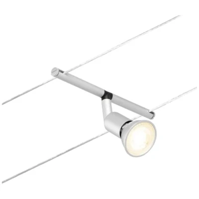 Image of Paulmann 94443 CorDuo Cable System Spot Lighting Salt DC, Max 10 Watt Extendable Lamp Matt Chrome Plastic GU5.3 Wire Without Bulbs