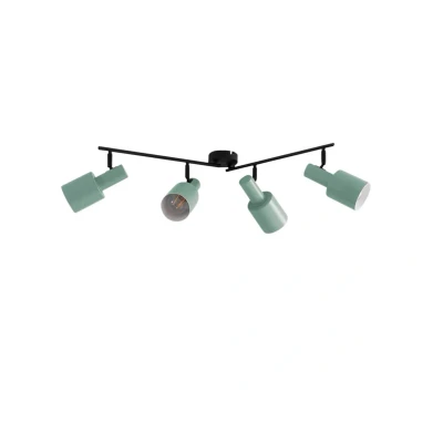 Image of Lindby downlight Ovelia, 80 cm, green, 4 bulb, metal