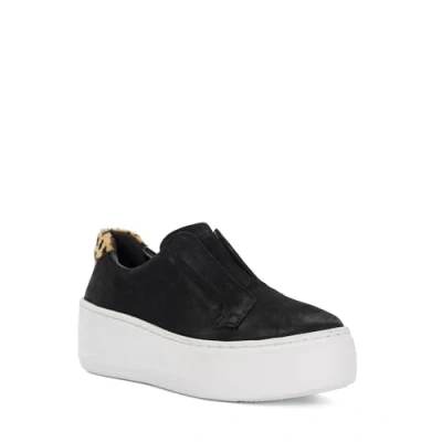 Image of Dune London Womens Ladies Ethoss Laceless Flatform Trainers Black Leather Size UK 7