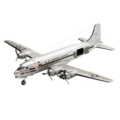 Image of Revell Gift Set 05652 75th Anniversary Berlin Airlift 1:72 Scale Unbuilt Plastic Model Kit with Contacta Professional Glue, Paintbrush, Poster &amp; Selected Aqua Color Paints