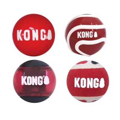 Image of KONG Signature Assorted Balls for Fetch and Retrieving (Medium (4 Pack))