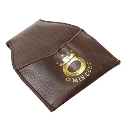 Image of Suammiitstrieadea Billiard Snooker Pool Cue PU Leather Chalk Holder Pouch Bag Clip Brown