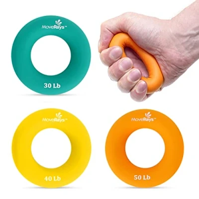 Image of MoveRays Hand Grip Strengthener, Forearm, Fingers Exerciser Grips for Wrist, Strength Trainers Fitness, Rock Climbing, Muscle Training