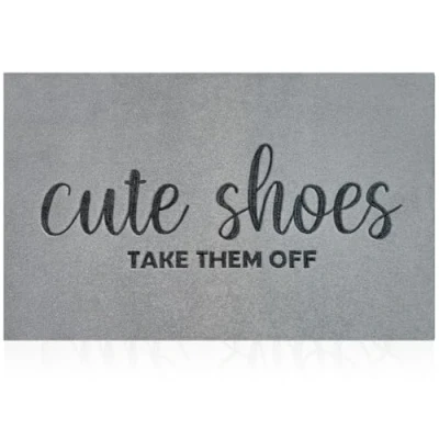 Image of AOAOPQ Door mats Indoor Inside Mat Dirt Doormats Outdoor Cute Shoes Take Them Off Non slip Floor For Front Back Light Gray
