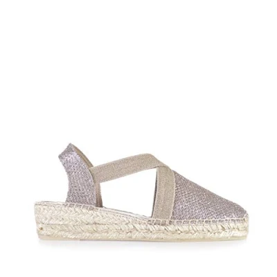 Image of Toni Pons Women&#039;s Vegan Espadrille in Fabric VELINO Platinum, 38 EU 5 UK