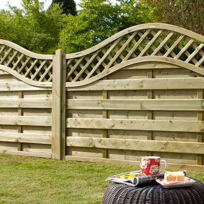 Image of Forest 6&#039; x 3&#039; Pressure Treated Prague Decorative Europa Fence Panel (1.8m 0.9m)
