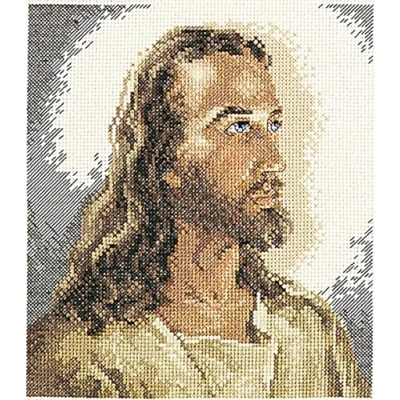 Image of Janlynn Portrait of Christ Counted Cross Stitch Kit, 6.875 x 7.75 inch (Pack 14)