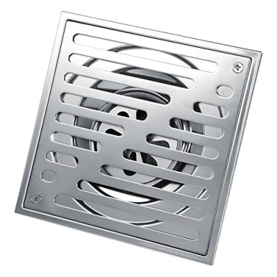 Image of Fdit Square Floor Drain Stainless Steel Anti Odor Bathroom Waste Gate Shower Drainer Large Caliber (Silver)