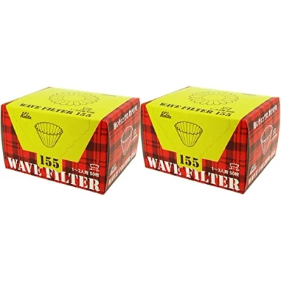 Image of Kalita Wave Series KWF 155#2211 Coffee Filter, White, For 1 2 People, 50 Sheets x Packs